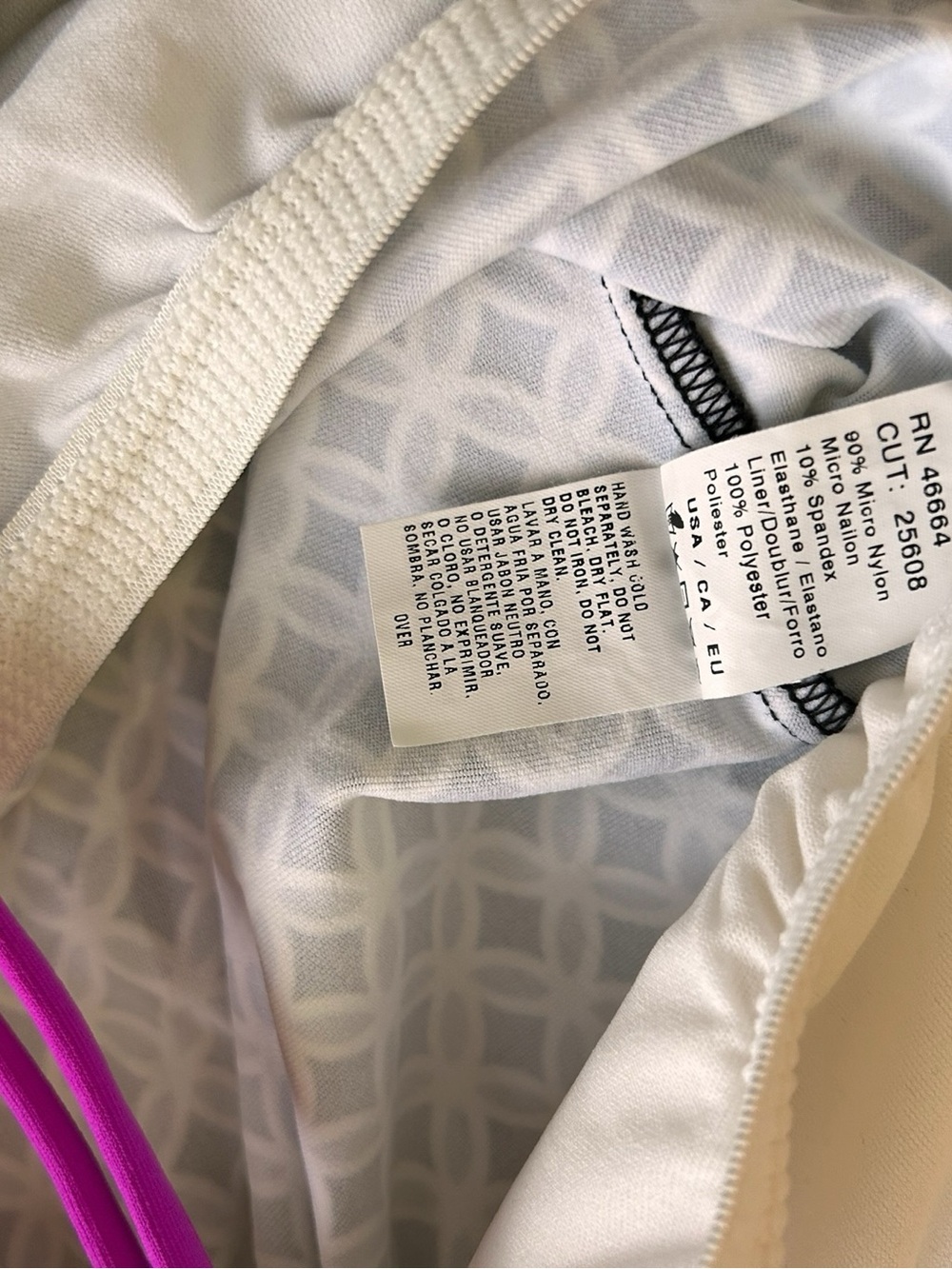 NEXT Black & White Geometric Print Tankini Swimsuit Top - Size 32 B/C - Picture 6 of 7